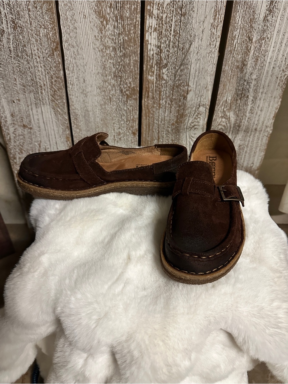 Born Women’s Brown Suede Slip-On Loafers